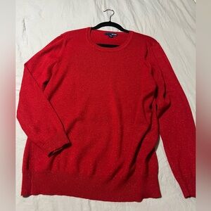 Basic Editions Red Metallic Knit Sweater